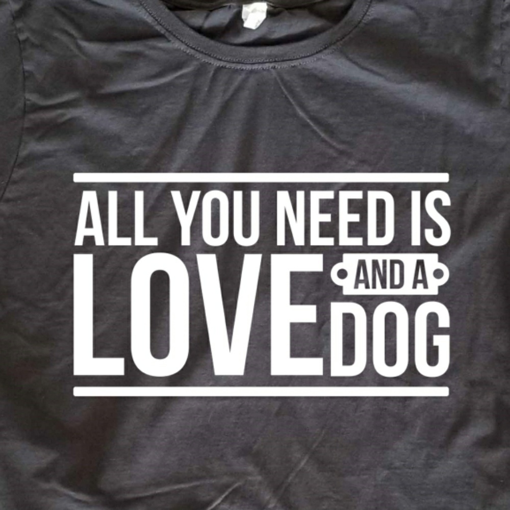 all you need is Love and a dog ladies Fitted shirt - Picture 2 of 3